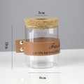 Hydroponic glass vase with brown leather sleeve and cork lid, 10cm cylindrical plant terrarium - Cylinder (8*10cm) with Brown Strap