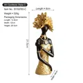 Statue buste de déesse en résine noire avec tournesol doré et dimensions - Petite Taille - Style C
