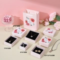 Pink marble jewelry gift box set with matching paper bag in various size dimensions - Pink Floral / 5*5*3cm