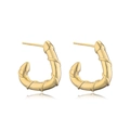 Artistic gold-finished 14K geometric earrings featuring a unique phallic-shaped design - Gold