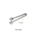 12.5cm Nordic stainless steel palm-shaped food tongs for sugar cubes and snacks - Hamsa Hand Style