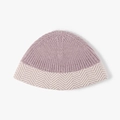 Thick lavender knit beanie with purple and white wave patterns for women's winter warmth - Flesh Pink