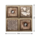 3D vintage embossed 30x30cm self-adhesive wallpaper tiles with sunflower mandala patterns - 535-Metallic Embossed Flower