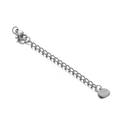 Polished silver stainless steel jewelry extender chain with lobster clasp and heart tag - Silver Engraved Triangle