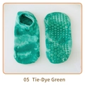 Tie-dye green pilates grip socks with hexagon anti-slip silicone dots and angel logo - One Size / Tie Dye Green