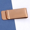 Minimalist stainless steel money clip in rose gold with a fine brushed metallic finish - Mirror Rose Gold Money Clip