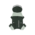 Waterproof green reflective pet raincoat with outdoor prints and back zipper closure - S / Top And Bottom / Green