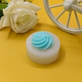 Close-up of a white silicone flower mold for DIY cake decoration and chocolate baking - Swirl Cream Flower Style (5)