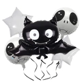 Dettaglio palloncini Jack Skellington e pipistrello nero per decorazione Halloween - Set Pipistrello di Halloween