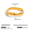 Anillo de onda dorada en acero inoxidable impermeable con acabado minimalista hipoalergénico - Anillo de Ondas de Acero Inoxidable-1,66cm