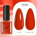 Bright red gel nail polish X038 7ml bottle with glossy and matte finish effects - Red (38)