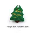 Detail eines grünen Plüsch-Weihnachtsbaums mit Stickerei und Maßangaben in der Ansicht - Weihnachtsbaum - Mit Broschennadel