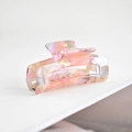 Grande pince à cheveux en acétate rose marbré, accessoire élégant pour coiffure utile. - Pince Acétate 112