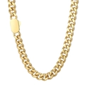 Chunky golden Cuban link chain necklace in minimalist hip-hop style for men - Gold 8mm 45cm (KN231469-Z)