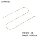 Detail showing 40+5cm golden snake bone chain with 1.9g weight and extension link - LX00038D