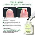 Macro detail of Misscheering 12ml nail base oil bottle and professional application brush - 01-For Normal Healthy Nails
