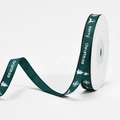 Green 1cm Christmas ribbon roll with white Merry Christmas text and holiday icons - Pixel Christmas (Green) / 1cm*10 Yards/Roll