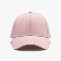 Breathable baby pink solid baseball cap with side laser-cut vents and curved brim - Adjustable / Pink