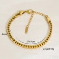 4mm goudvergulde roestvrijstalen Cubaanse schakelarmband met karabijnsluiting en verlengstuk - 4mm Gouden Cubaanse Schakelarmband