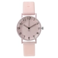 Women's minimalist quartz watch featuring a soft pink silicone strap and artistic numerals - Pink
