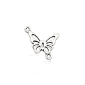Silver butterfly connector charm in hollow design for DIY jewelry necklace and earring - 10048-15x20mm-1.3g Butterfly
