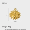 Golden stainless steel sun moon charm pendant 29x24.5mm for DIY jewelry making - DFC137-Sun and Moon