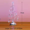 Moderne 33cm silberne Spirale Weihnachtsbaum Lampe mit Kristallanhängern und Stern - Silberner Eisenbaum-Weißlicht Groß