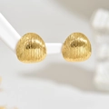 Golden ripple textured irregular earrings made of polished stainless steel for women - Gold Wavy Triangle Studs