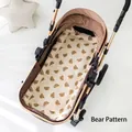 Doublure de poussette en coton beige chaud avec joli motif d'ours brun - Tête d'ours