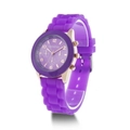 Orologio Geneva viola in silicone con quadrante oro rosa e cinturino a onde - Viola