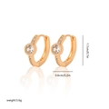 Elegant gold plated hoop earrings with zircon stones weighing 3.6g and 1.7cm high - EH075 White Solitaire Hoop