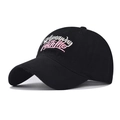 Cappellino da baseball in cotone lavato nero con ricamo Runaway e visiera usurata - Regolabile / Nero