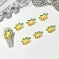 Christmas nail art charms featuring gold bells with green bows for DIY manicure - #7 Christmas Bell