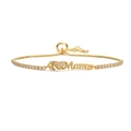 Dettaglio macro del bracciale a catena veneziana placcato oro con scritta I Heart Mama - I Love Mama-Catena Box