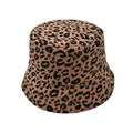 Sombrero de pescador clásico con estampado de leopardo y ala ancha de lona gruesa - Estampado de leopardo amarillo