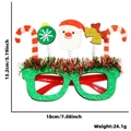 Christmas party glasses with green glitter frames and Santa Claus candy cane spring decor - Xmas Ball Santa Bell