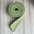 Detailed close-up of light green wool coat belt showing soft brushed texture and thickness - Fruit Green