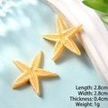 Yellow resin starfish accessories for DIY crafts measures 2.8cm with textured surface - Yellow Thin Sea Star