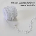 Chaîne de perles diamantées AB irisée de 5m sur bobine pour décoration de Noël - Chaîne de perles diamantées irisées 5m