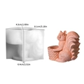 Cute squirrel silicone mold for DIY candles showing the mold and finished wax statue - Squirrel holding Basket