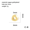 6mm heart-shaped copper gold plated bead with white enamel for DIY bracelet making - White Heart (C-8)