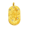 Golden Sagittarius constellation pendant in 18K gold plated steel with white zircons - Sagittarius-Gold