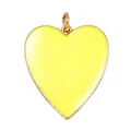 Golden heart pendant with vibrant yellow enamel finish and polished metallic frame - Fluorescent Yellow Heart Style (K06 Heart Fluorescent Yellow)