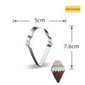 Ice cream shaped stainless steel cookie cutter measuring five by seven point six centimeters - Ice Cream