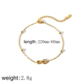 Minimalistisches 18K vergoldetes Infinity-Armband aus robustem Titanstahl für Damen - Unendlichkeitssymbol Zirkonia Fußkettchen (TA5080) / Gold