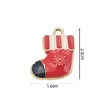 Red Christmas stocking alloy charm with gold finish and enamel detail for DIY jewelry - 2336 Red White Sock