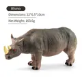 Realistic rhinoceros animal model toy, dark grey finish with skin texture, 22x6.5x10cm size - Rhino