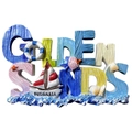 Golden Sands Bulgaria 3D resin fridge magnet with ocean waves and sailboat decor - Bulgaria