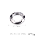 Colgante geométrico hueco de 17mm en acero inoxidable para fabricación de joyas DIY - Color Acero (KLJ350-Z)