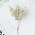 Artificial flocked cedar branch with realistic white snow effect for DIY floral crafts - Green